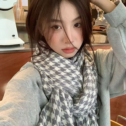 Scarf Winter Thicken Thermal Solid Color Mohair Shawl