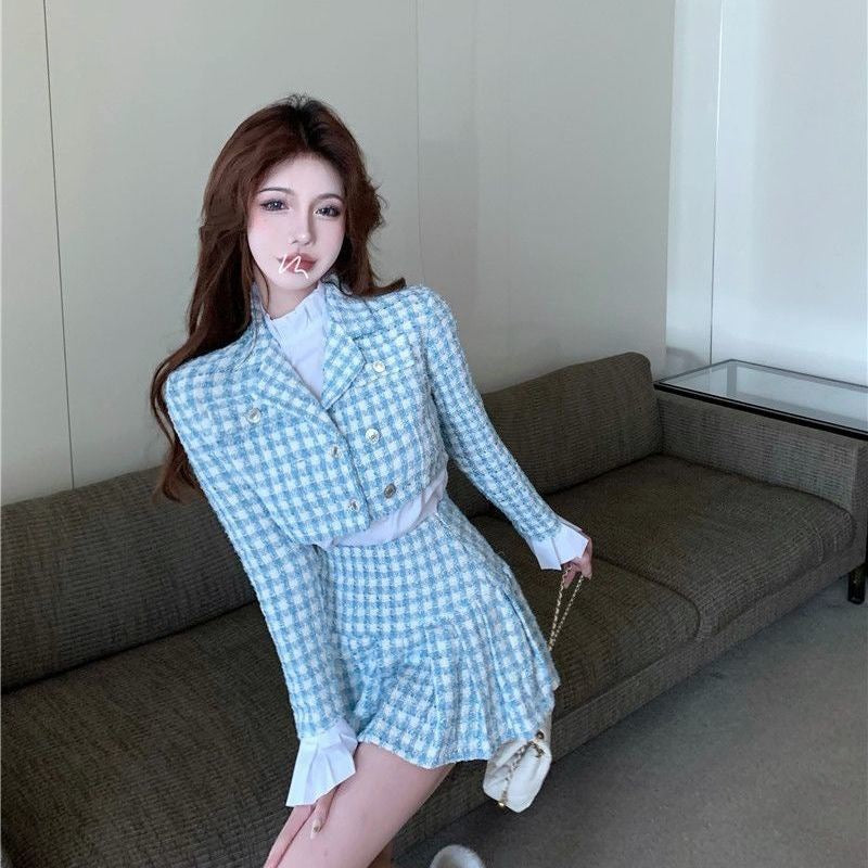 Fashion Personality Plaid Blazer Women