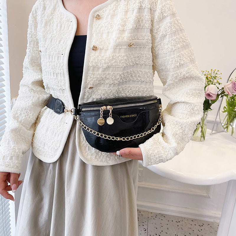 Shiny Chest Bag WesternWide Shoulder Strap Shoulder Bag