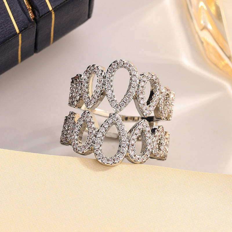 Inlaid Zircon European And American Women's Ring