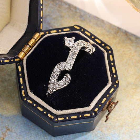 Simple Full Diamond Row Rose Gold Split Ring