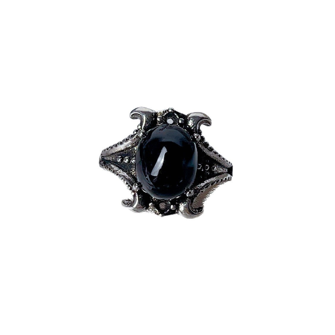 Fashionable Golden Black Tourmaline Pendant Ring For Women