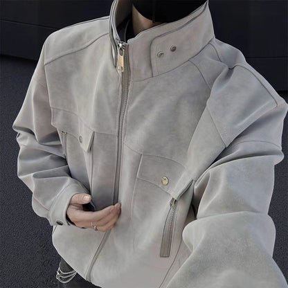 American Loose Detroit Stand Collar Men's Coat