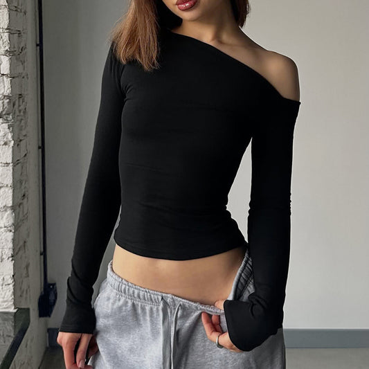 Women's Long-sleeved Tight Off-shoulder Top