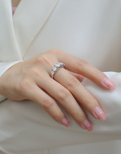 Deep Affection - Set With 1-carat Top-quality Moissanite S925 Silver And Platinum-plated Diamond Wedding Ring. The Ring Can Be Tested With A Diamond Pen In Gold And Rose Gold