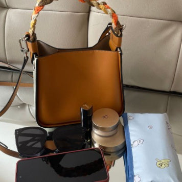 Cowhide Small Square Bag Crossbody Handbag