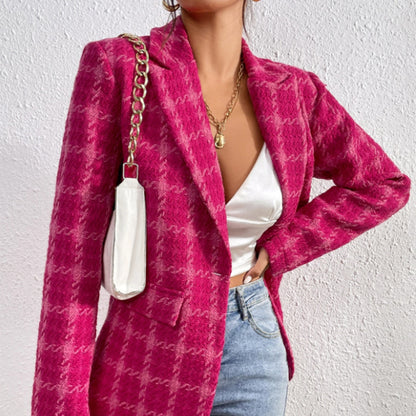 European And American Elegant Plaid Coat Mid-length - SD & CO.