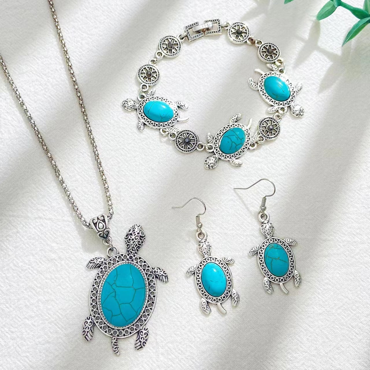 Fashion Turquoise Turtle Three-piece Jewelry