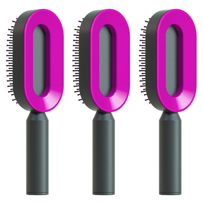 Self Cleaning Hair Brush For Women One-key Cleaning Hair Loss Airbag Massage Scalp Comb Anti-Static Hairbrush - SD & CO.