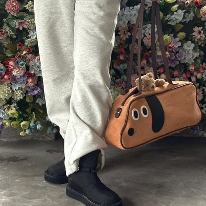 Virtue Pull Sausage Dog Cute Large Capacity Crossbody Shoulder Bag