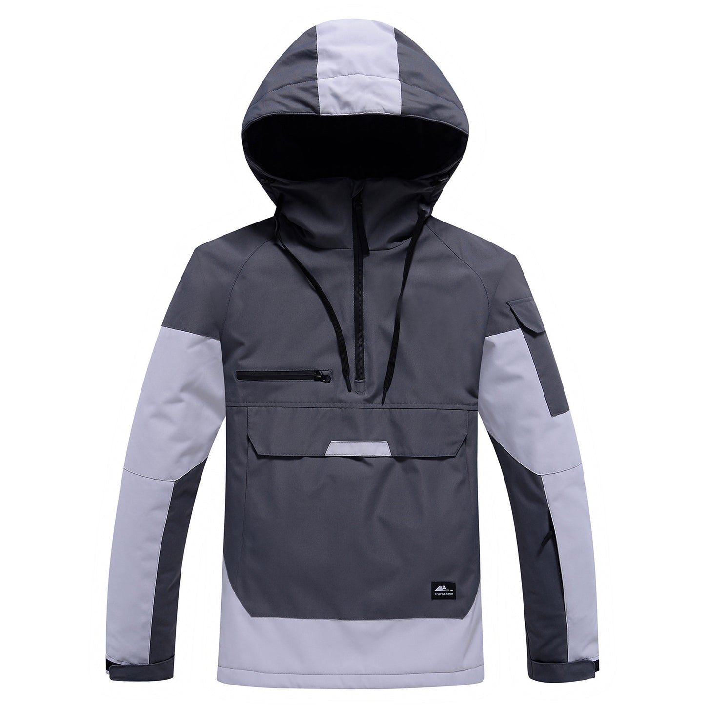 Contrast Color Windproof Water Breathable Couple Ski Hoodie