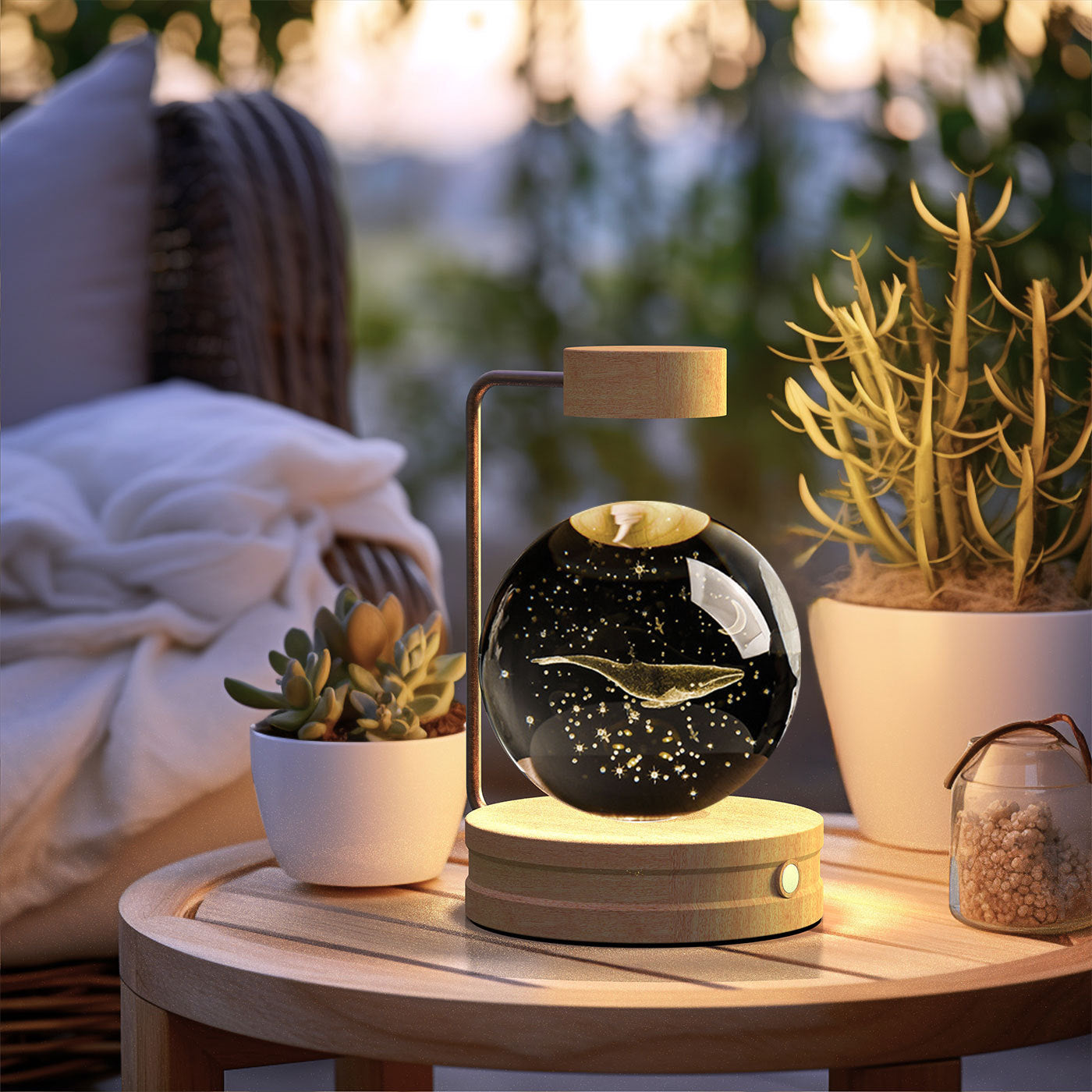 Crystal Ball Cosmic Dinosaur Indoor Night Light USB Power Warm Bedside Light Birthday Gift Night Lamp - SD & CO.