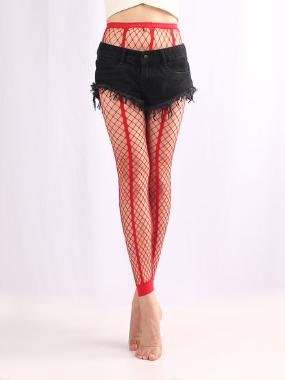 Wide, Thick, Vertical, Medium And Large Mesh 9-inch Stockings For Women