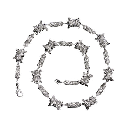 Irregular 3D Solid Alloy Pave Infinite Chain Cuban Chain Jewelry 3