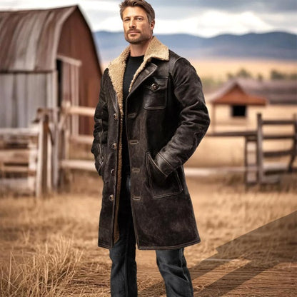 Men's Vintage Dark Brown Suede Jacket Casual Coat - SD & CO.