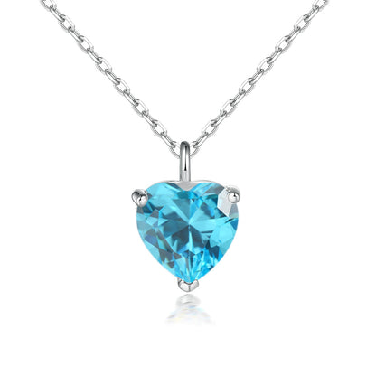 Simple Heart-shaped Zircon Pendant Necklace Versatile