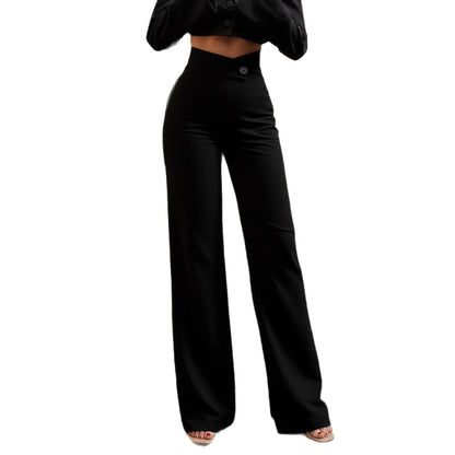 Women's High Waist Straight Pants