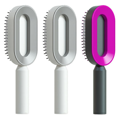 Self Cleaning Hair Brush For Women One-key Cleaning Hair Loss Airbag Massage Scalp Comb Anti-Static Hairbrush - SD & CO.