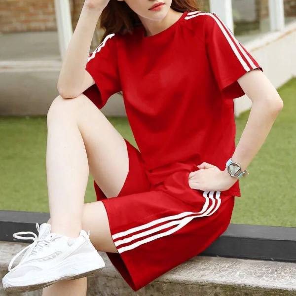 Summer Loose Short Sleeve Shorts Two-piece Trendy