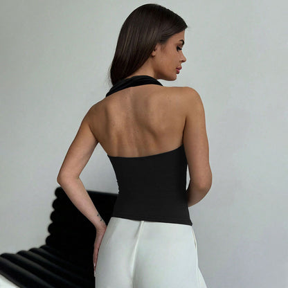 Fashion Spicy Girl Lace-up Vest For Inner Wear Or Outerwear, Beautiful Back Women's Top