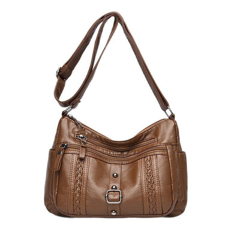 Fashionable Versatile New Soft Leather Shoulder Messenger Bag