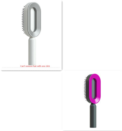 Self Cleaning Hair Brush For Women One-key Cleaning Hair Loss Airbag Massage Scalp Comb Anti-Static Hairbrush - SD & CO.
