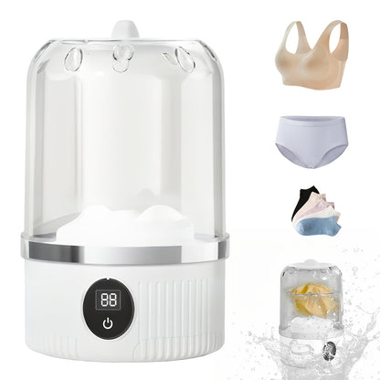 Portable Mini Underwear Washer – Upgraded Rechargeable Cordless Laundry Cup for Bras, Underwear & Socks