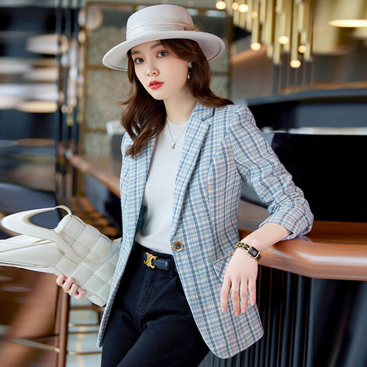 Casual Plaid Autumn Western Style Women's Clothing Long Coat - SD & CO.