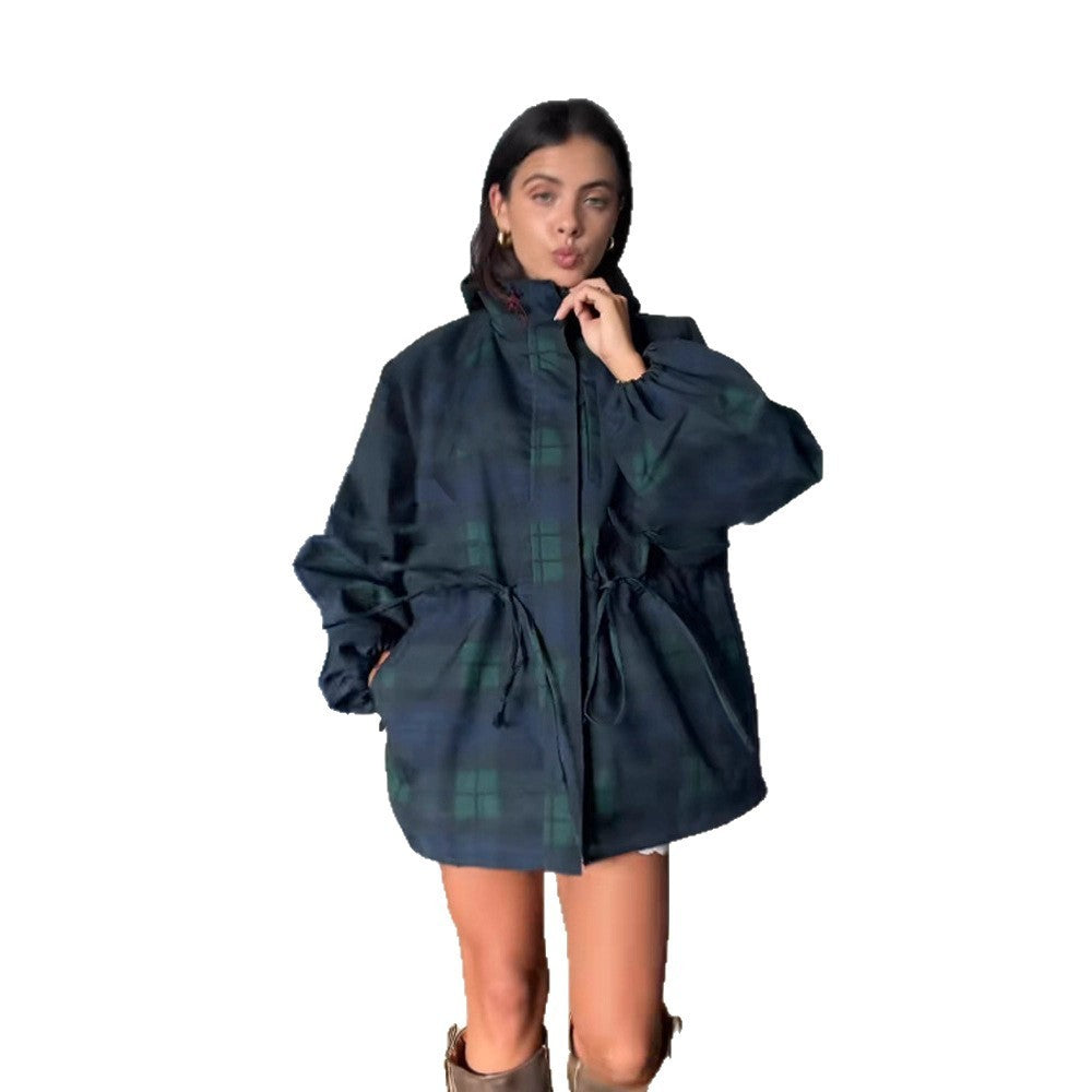 Drawstring Waist Slimming And Short Jacket Women's Coat Women's - SD & CO.