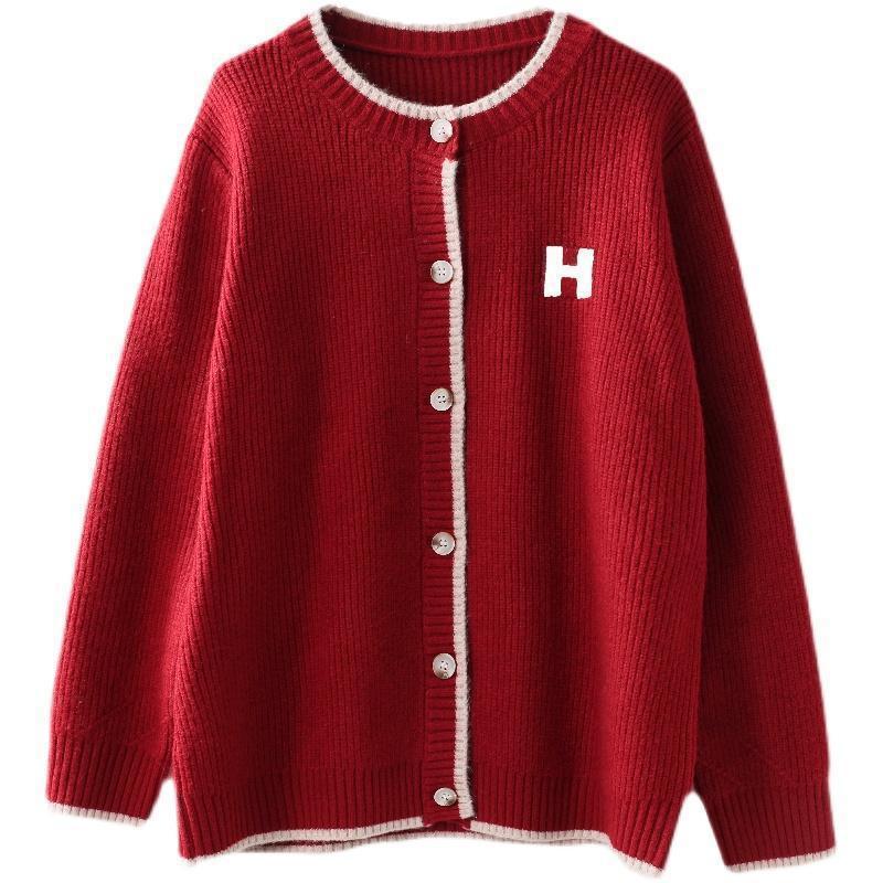 Round Neck Single-breasted Knitted Cardigan Women's Loose Coat - SD & CO.