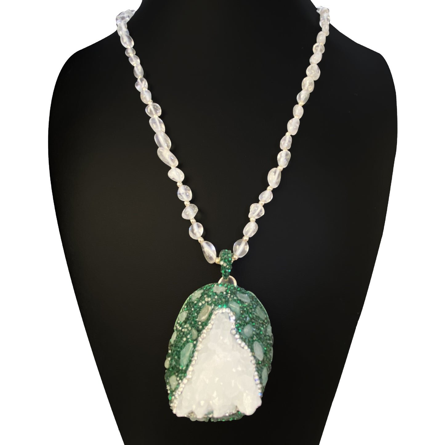 Crystal Bud Pendant Transparent Crystal Necklace For Women